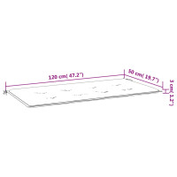 Produktbild för Bänkdyna för trädgården rödrutig 120x50x3 cm tyg