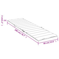 Produktbild för Solsängsdyna gräddvit 200x60x3 cm oxfordtyg