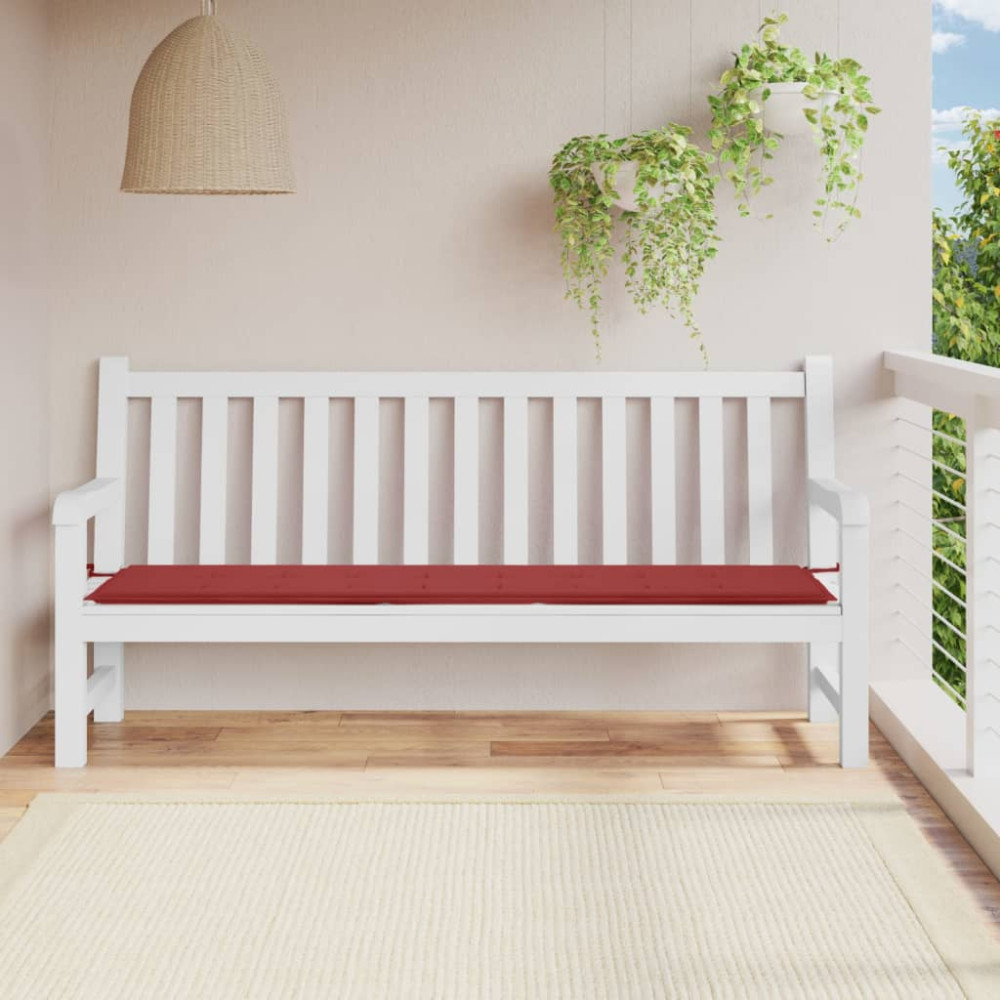 Produktbild för Bänkdyna för trädgården vinröd 200x50x3 cm oxfordtyg