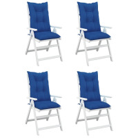Produktbild för Stolsdynor 4 st kungsblå 120x50x7 cm tyg