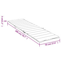 Produktbild för Solsängsdyna gräddvit 200x70x3 cm oxfordtyg