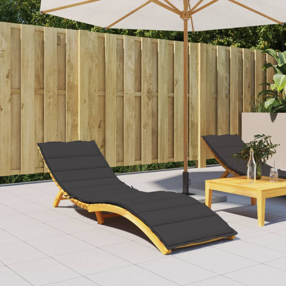 Produktbild för Solsängsdyna svart 200x60x3 cm oxfordtyg
