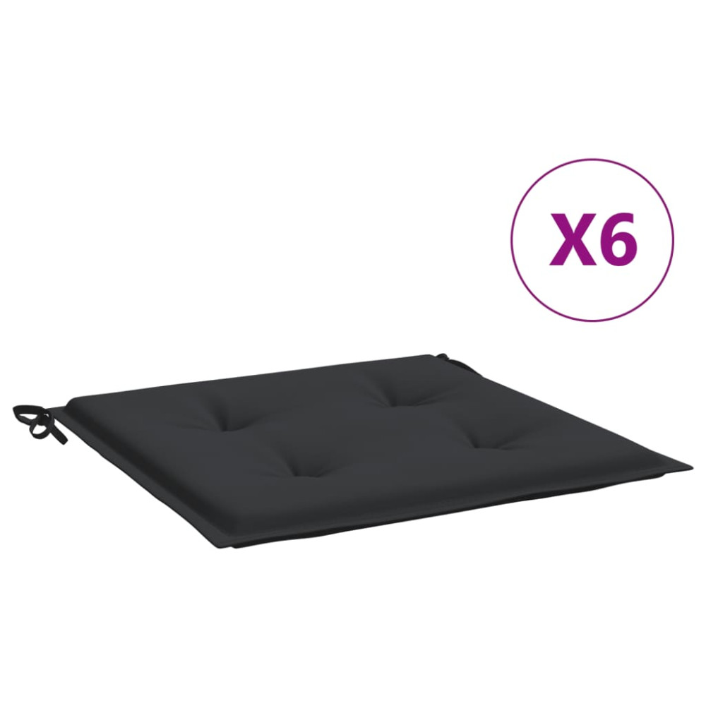 Produktbild för Stolsdynor 6 st svart 50x50x4 cm oxfordtyg