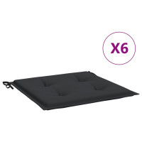 Produktbild för Stolsdynor 6 st svart 50x50x4 cm oxfordtyg