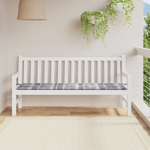 vidaXL Bänkdyna för trädgården grårutig 180x50x4 cm tyg