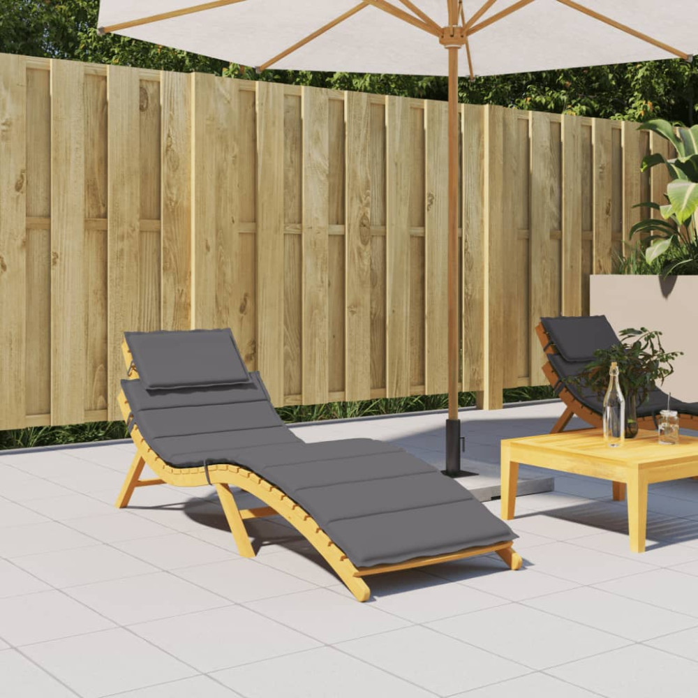 Produktbild för Solsängsdyna antracit 186x58x4 cm oxfordtyg