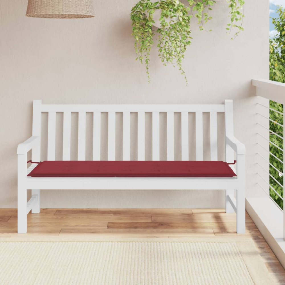 Produktbild för Bänkdyna för trädgården vinröd 150x50x3 cm oxfordtyg