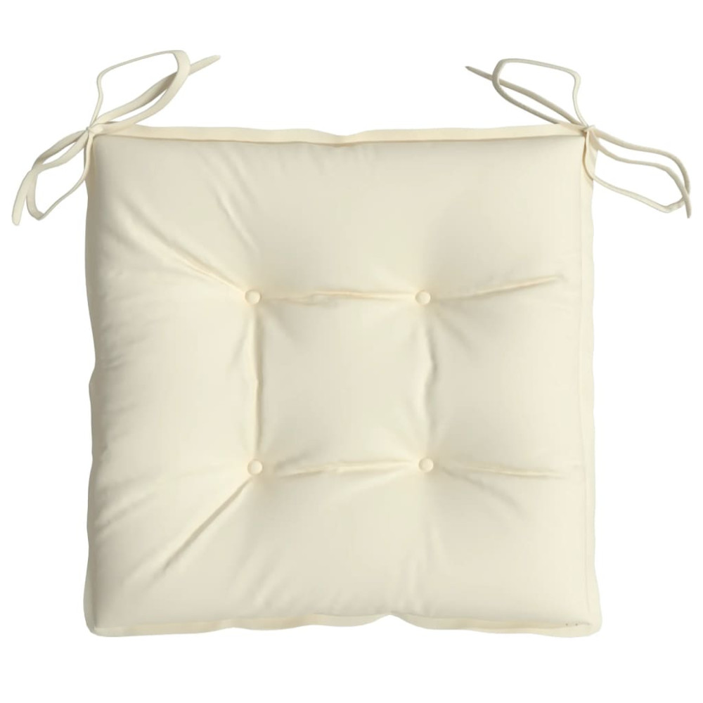 Produktbild för Stolsdynor 2 st gräddvit 50x50x7 cm oxfordtyg