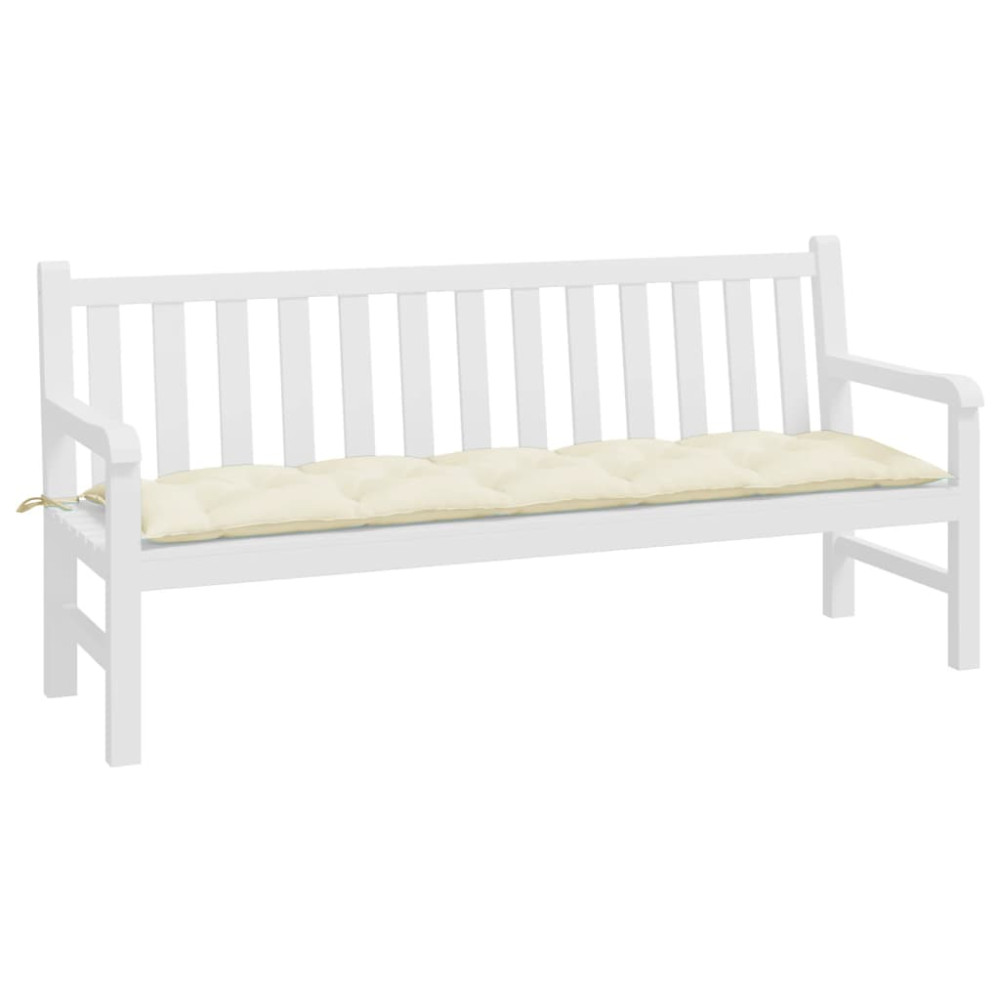 Produktbild för Bänkdyna för trädgården gräddvit 180x50x7 cm oxfordtyg