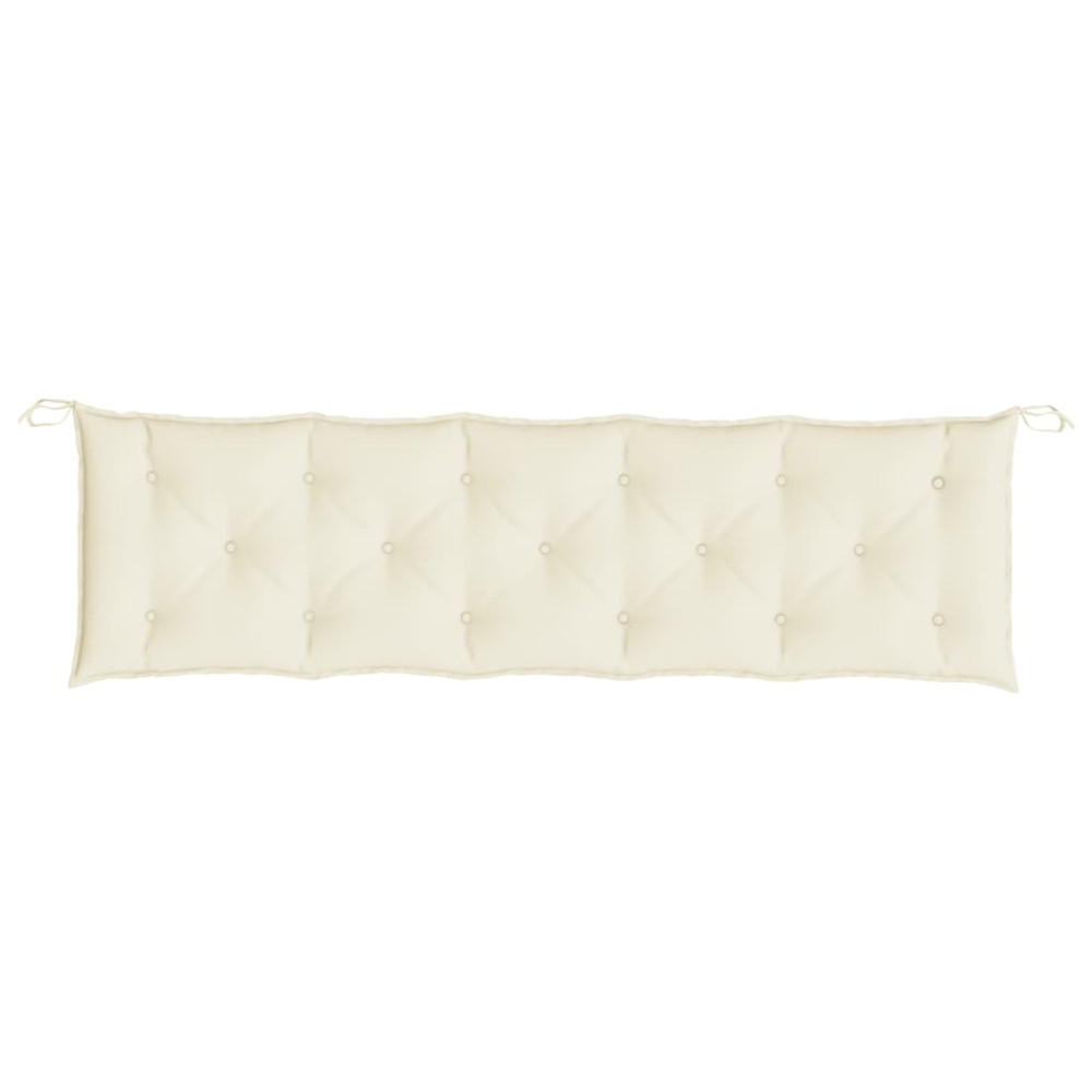 Produktbild för Bänkdyna för trädgården gräddvit 180x50x7 cm oxfordtyg