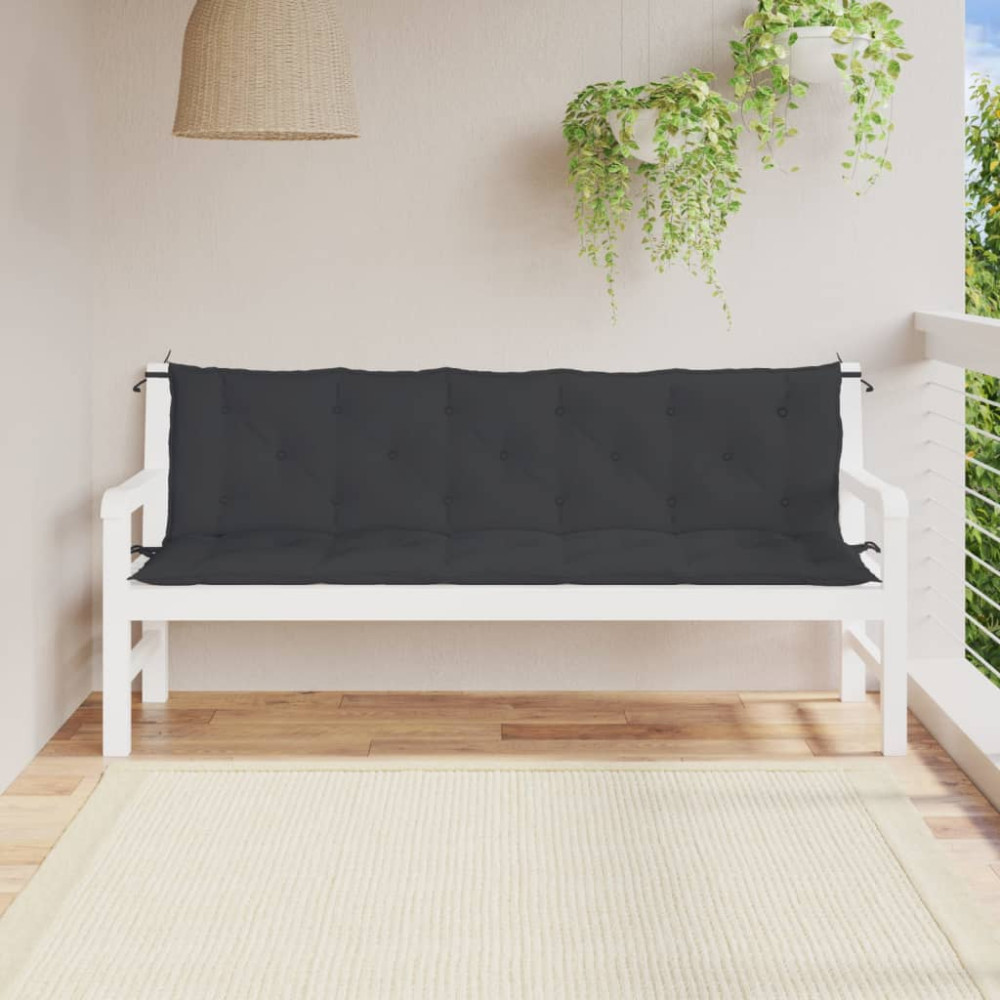 Produktbild för Bänkdyna för trädgården svart 180x(50+50)x7 cm oxfordtyg