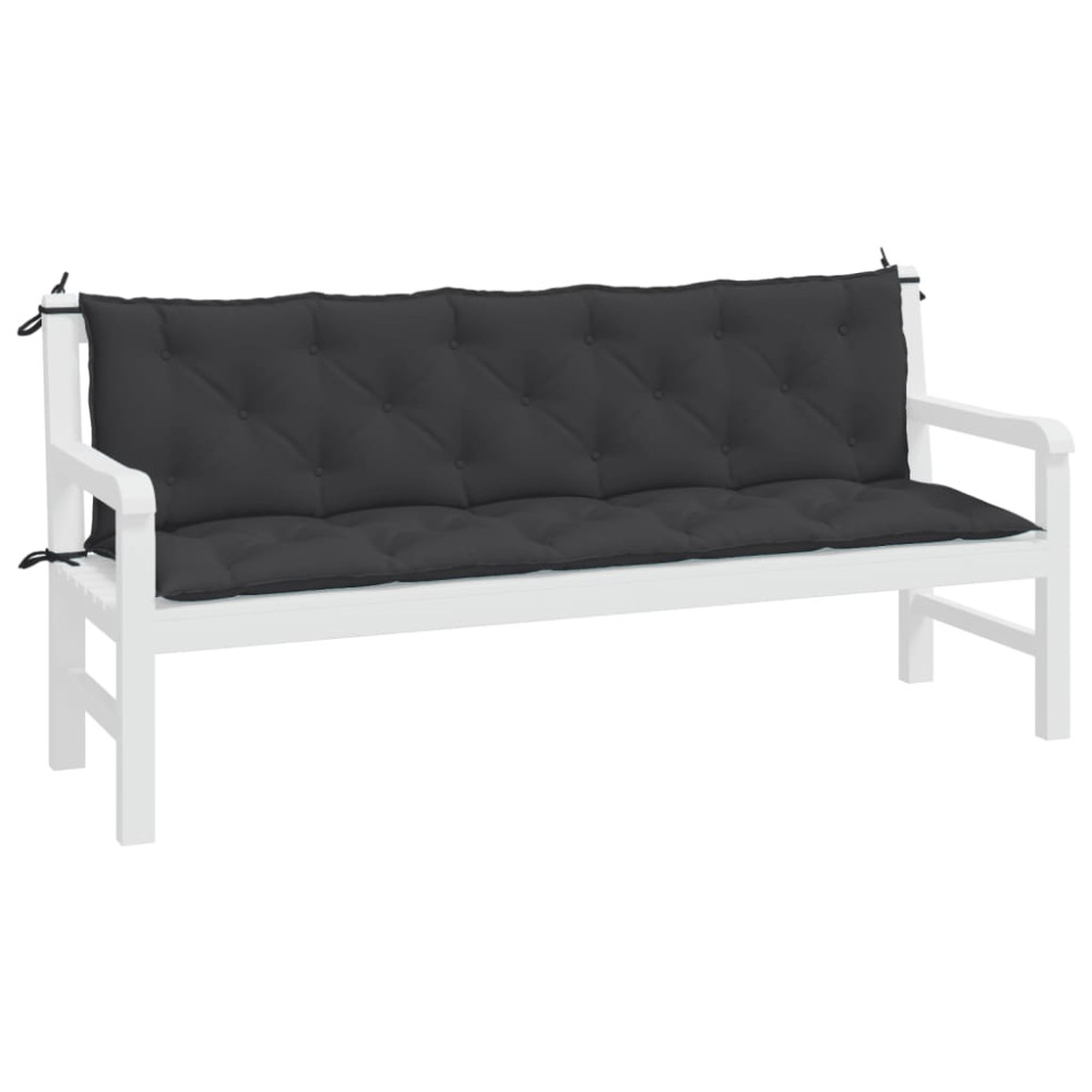 Produktbild för Bänkdyna för trädgården svart 180x(50+50)x7 cm oxfordtyg