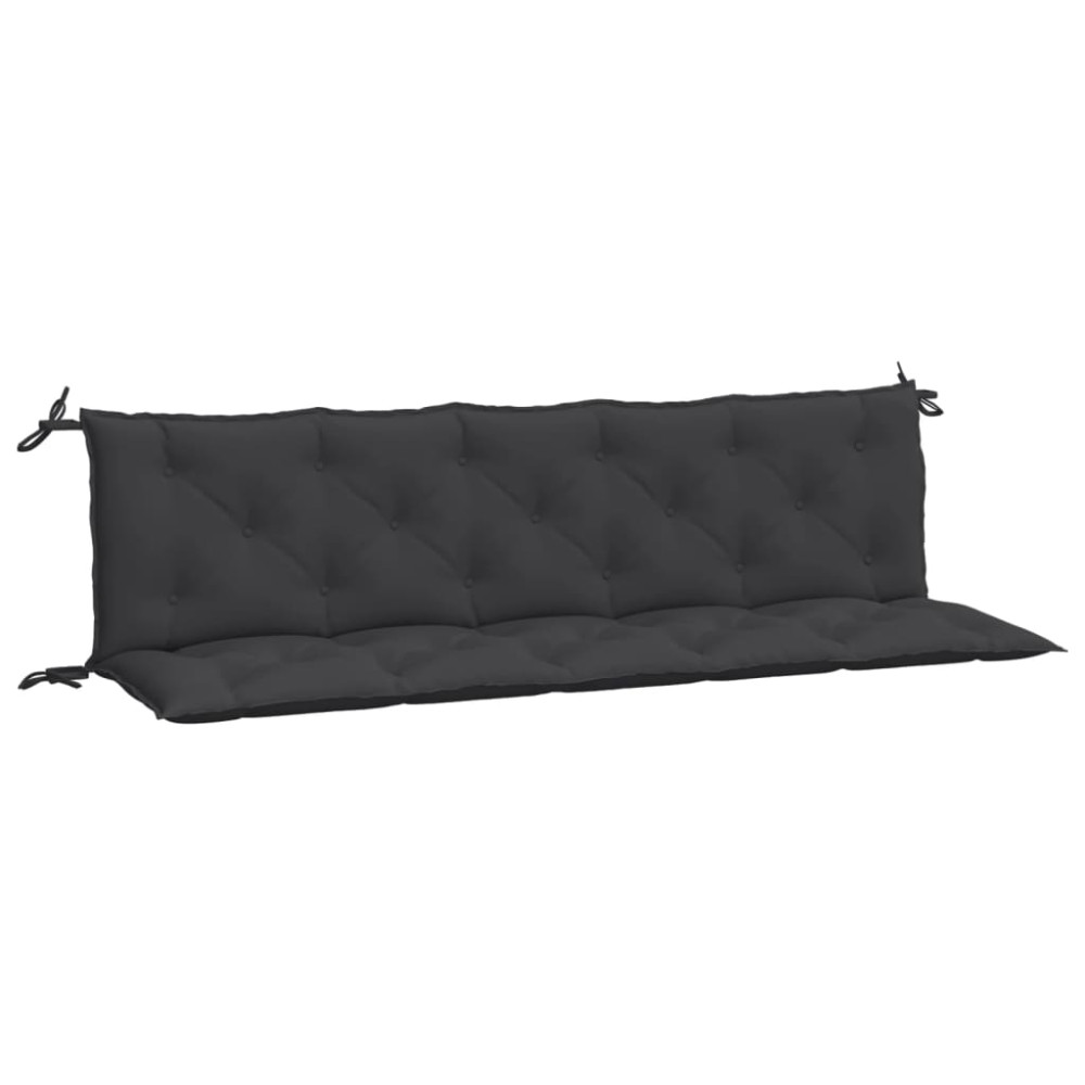 Produktbild för Bänkdyna för trädgården svart 180x(50+50)x7 cm oxfordtyg