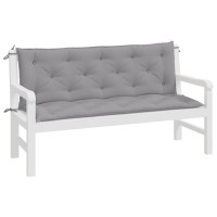 Produktbild för Bänkdyna för trädgården grå 150x(50+50)x7 cm oxfordtyg