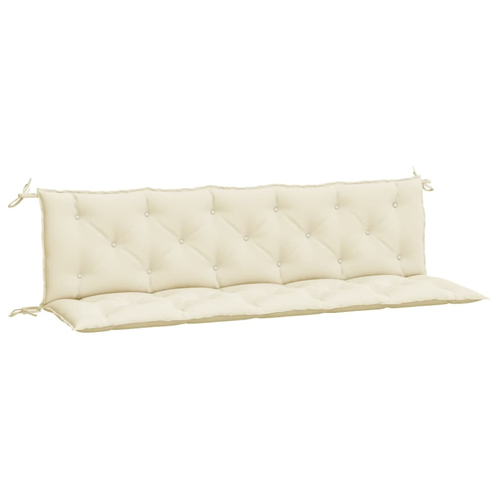 Produktbild för Bänkdyna för trädgården gräddvit 180x(50+50)x7 cm oxfordtyg