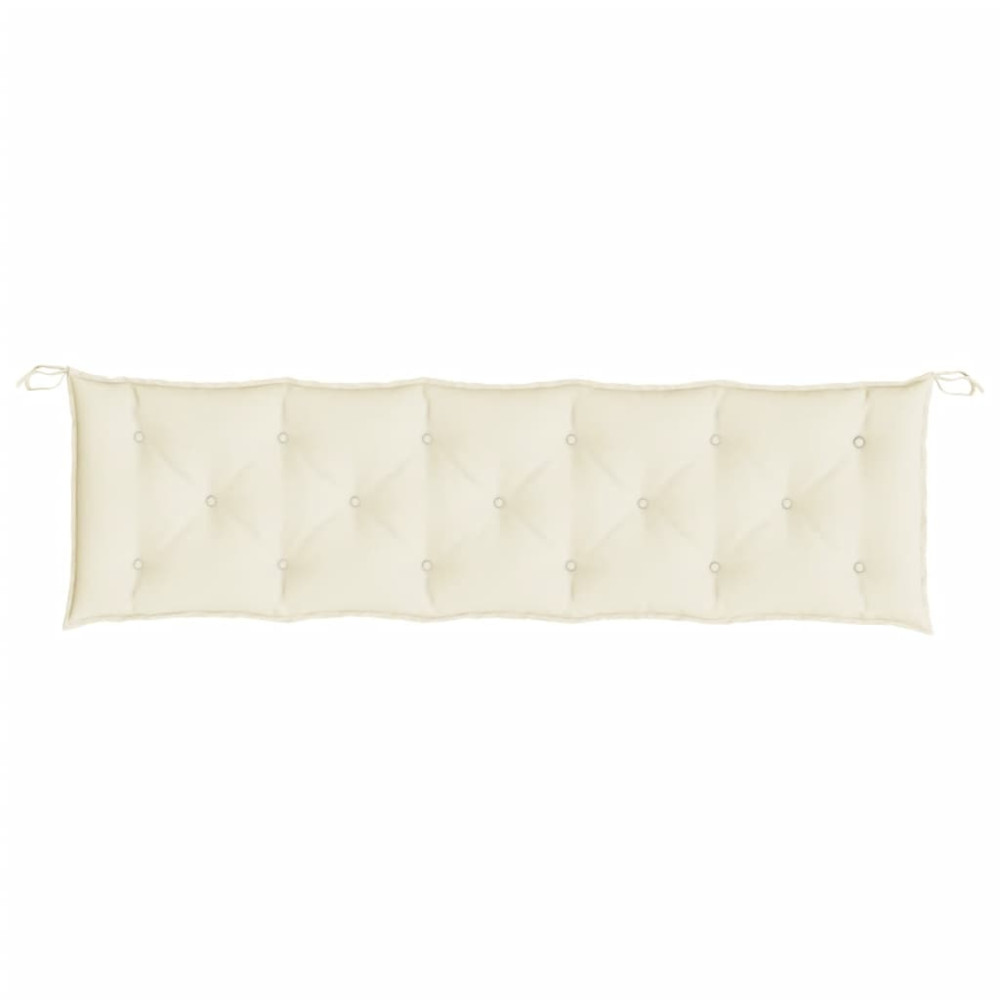 Produktbild för Bänkdyna för trädgården gräddvit 180x(50+50)x7 cm oxfordtyg
