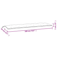 Produktbild för Bänkdyna för trädgården gräddvit 180x(50+50)x7 cm oxfordtyg