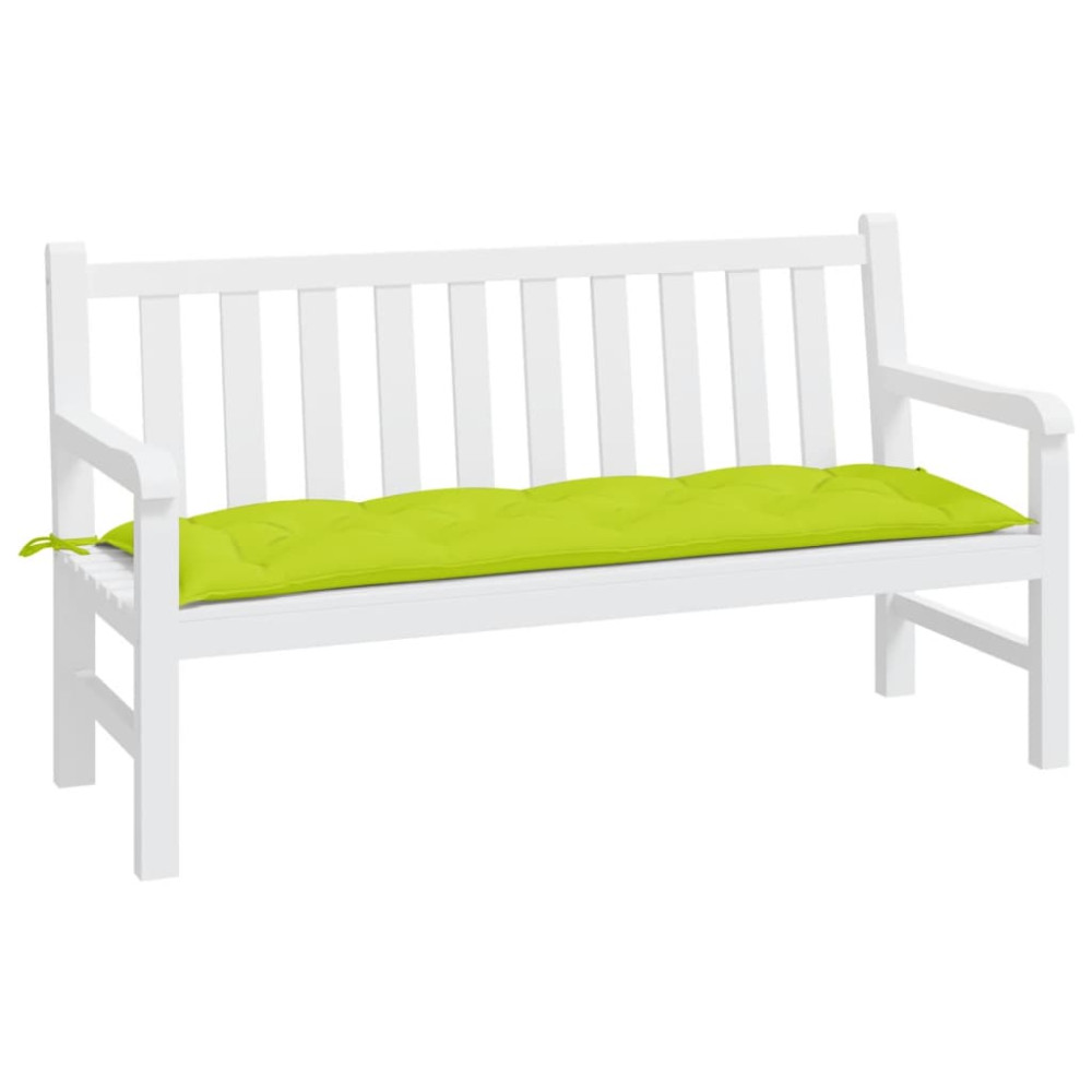 Produktbild för Bänkdyna för trädgården ljusgrön 150x50x7 cm oxfordtyg