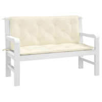 Produktbild för Bänkdyna för trädgården gräddvit 120x(50+50)x7 cm oxfordtyg