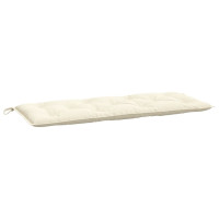 Produktbild för Bänkdyna för trädgården gräddvit 120x(50+50)x7 cm oxfordtyg