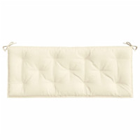 Produktbild för Bänkdyna för trädgården gräddvit 120x(50+50)x7 cm oxfordtyg