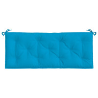 Produktbild för Bänkdyna för trädgården ljusblå 120x(50+50)x7 cm oxfordtyg