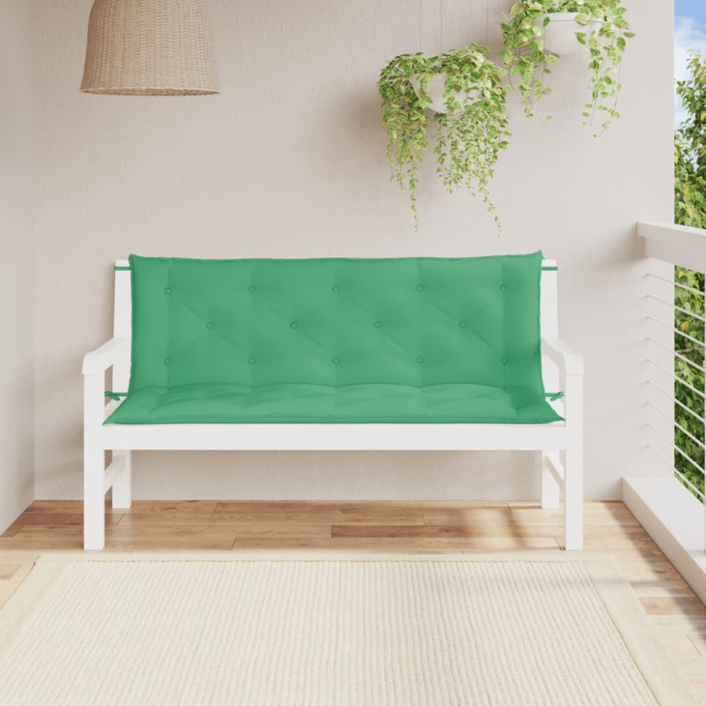 Produktbild för Bänkdyna för trädgården grön 150x(50+50)x7 cm oxfordtyg