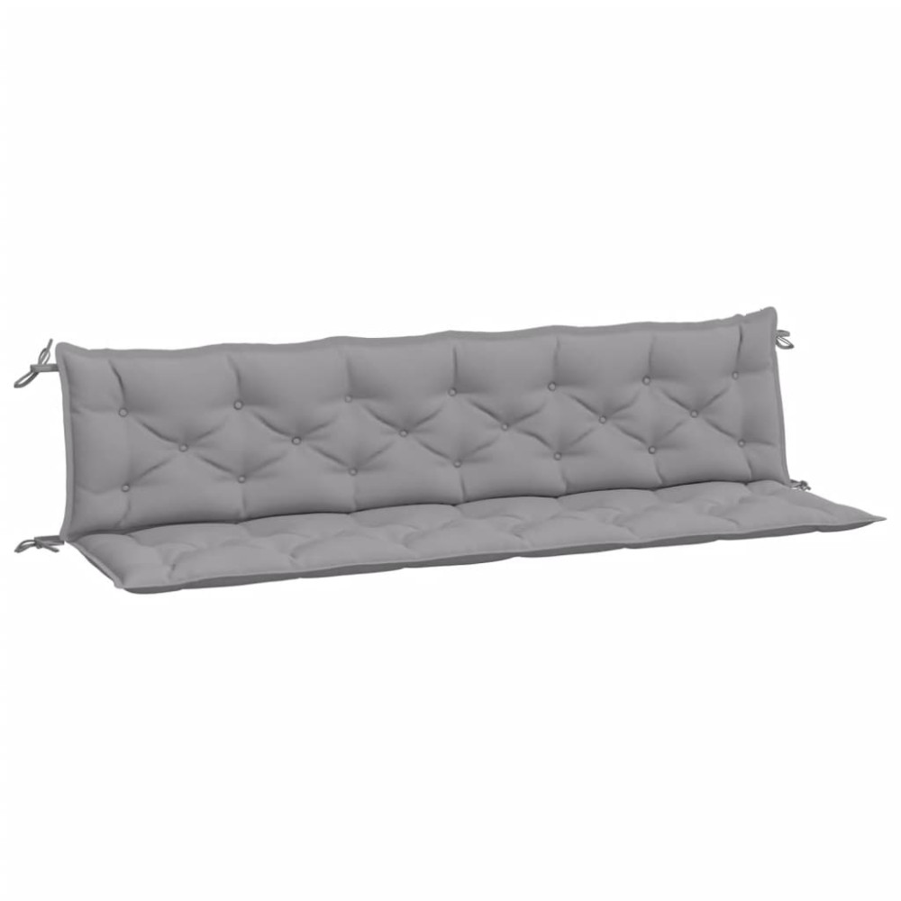 Produktbild för Bänkdyna för trädgården grå 200x(50+50)x7 cm oxfordtyg