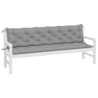 Produktbild för Bänkdyna för trädgården grå 200x(50+50)x7 cm oxfordtyg