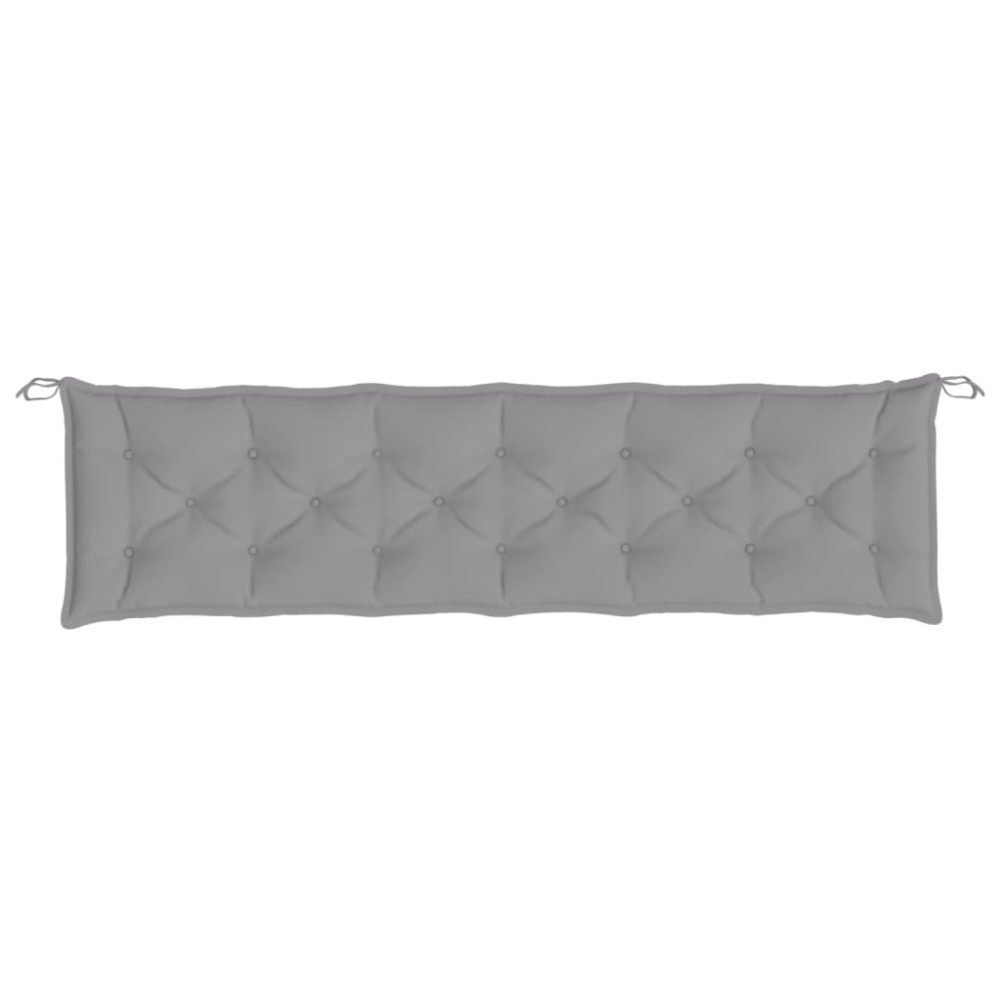 Produktbild för Bänkdyna för trädgården grå 200x(50+50)x7 cm oxfordtyg