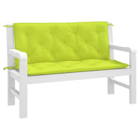 Produktbild för Bänkdyna för trädgården ljusgrön 120x(50+50)x7 cm oxfordtyg