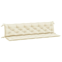 Produktbild för Bänkdyna för trädgården gräddvit 200x(50+50)x7 cm oxfordtyg