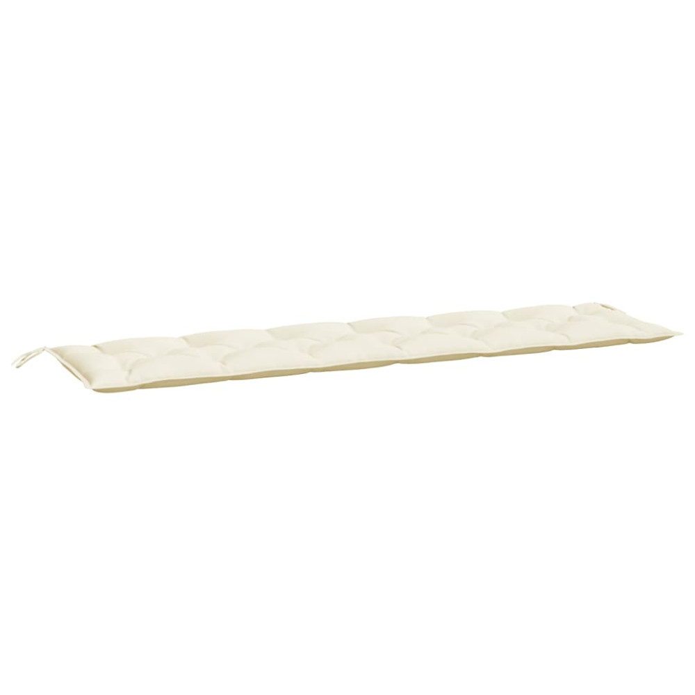 Produktbild för Bänkdyna för trädgården gräddvit 200x(50+50)x7 cm oxfordtyg