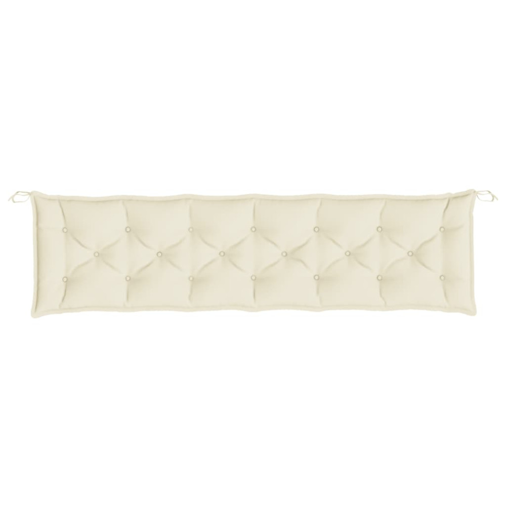 Produktbild för Bänkdyna för trädgården gräddvit 200x(50+50)x7 cm oxfordtyg