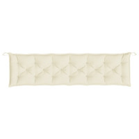 Produktbild för Bänkdyna för trädgården gräddvit 200x(50+50)x7 cm oxfordtyg
