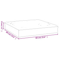 Produktbild för Palldyna svart 60x60x6 cm oxfordtyg