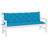 Produktbild för Bänkdyna för trädgården ljusblå 180x(50+50)x7 cm oxfordtyg