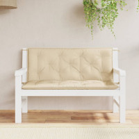 Produktbild för Bänkdyna för trädgården beige 120x(50+50)x7 cm oxfordtyg