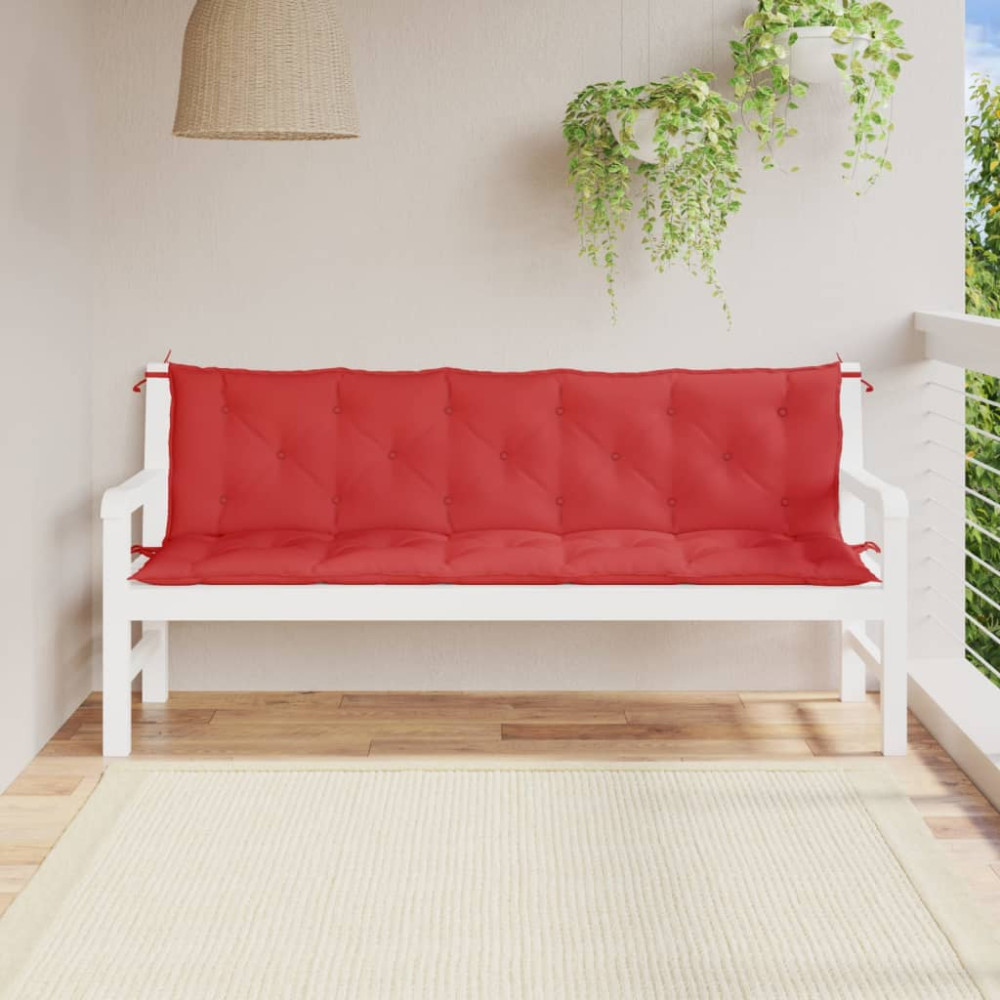 Produktbild för Bänkdyna för trädgården röd 180x(50+50)x7 cm oxfordtyg