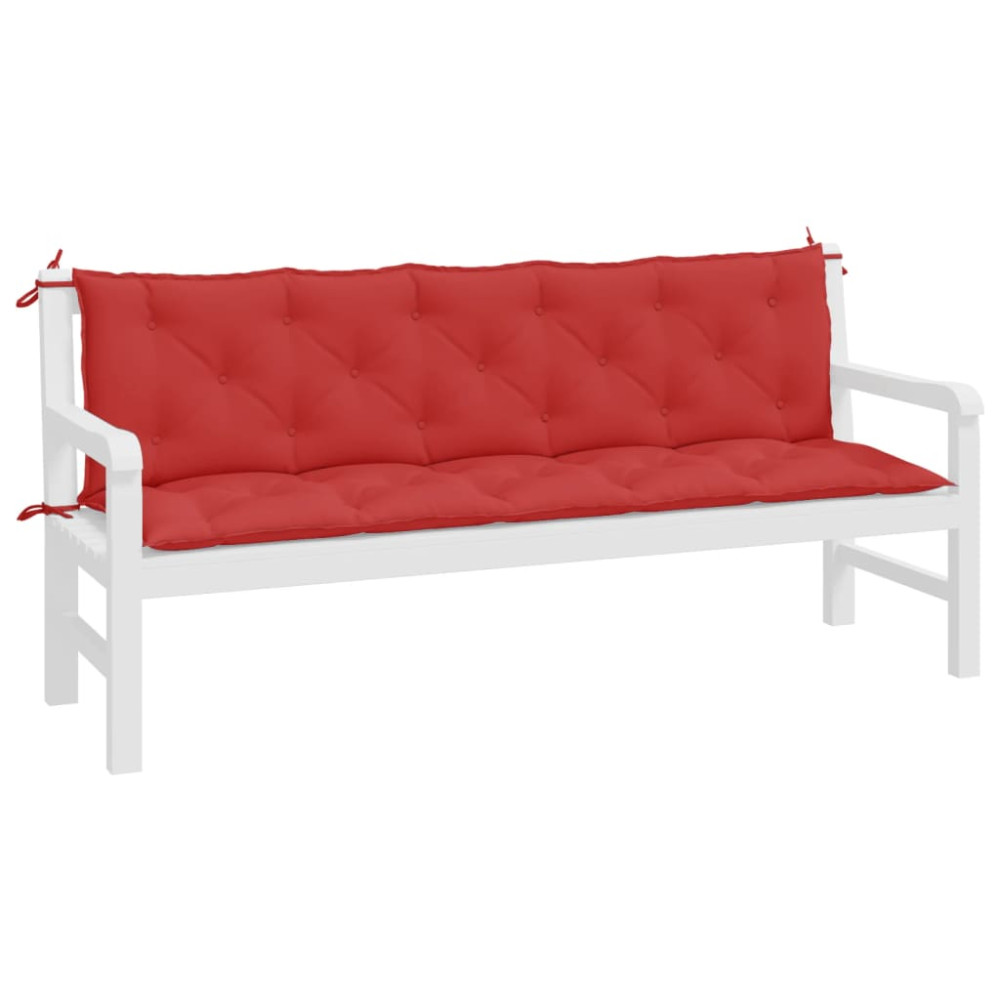 Produktbild för Bänkdyna för trädgården röd 180x(50+50)x7 cm oxfordtyg