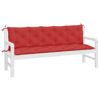 Produktbild för Bänkdyna för trädgården röd 180x(50+50)x7 cm oxfordtyg