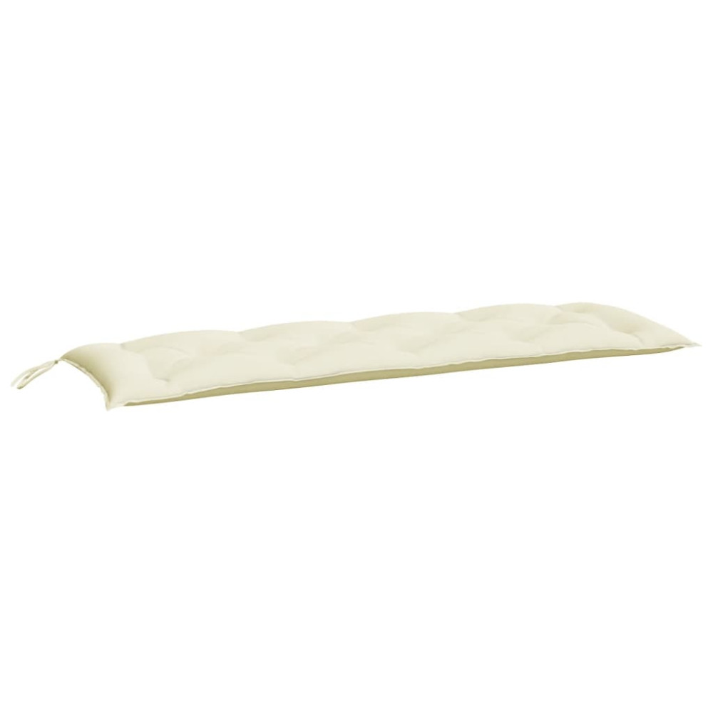 Produktbild för Bänkdyna för trädgården gräddvit 150x(50+50)x7 cm oxfordtyg