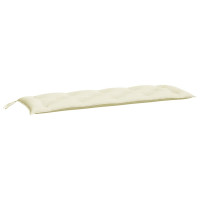Produktbild för Bänkdyna för trädgården gräddvit 150x(50+50)x7 cm oxfordtyg