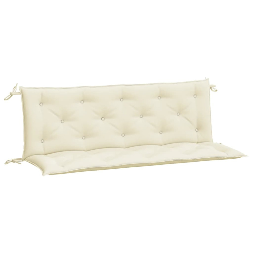 Produktbild för Bänkdyna för trädgården gräddvit 150x(50+50)x7 cm oxfordtyg