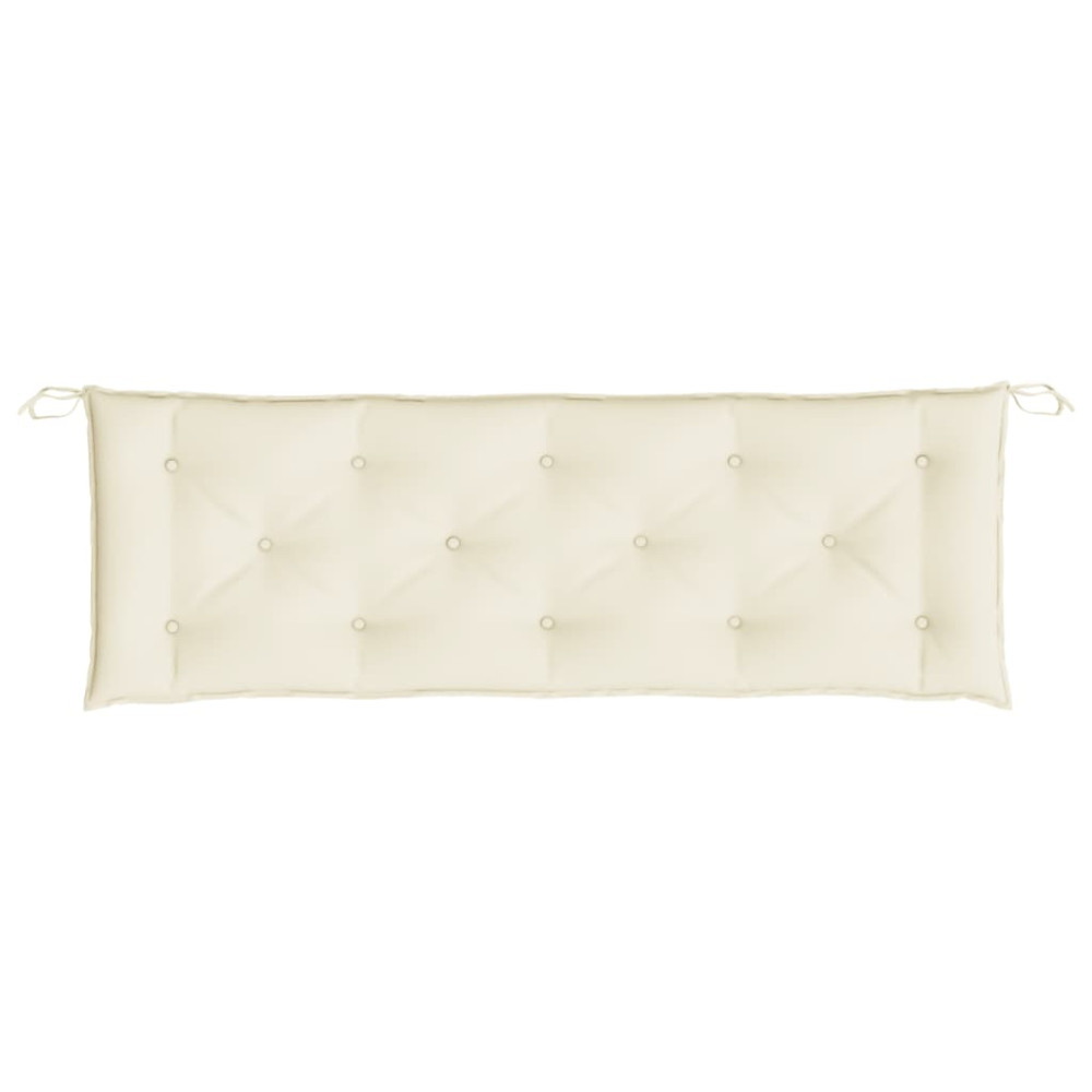 Produktbild för Bänkdyna för trädgården gräddvit 150x(50+50)x7 cm oxfordtyg