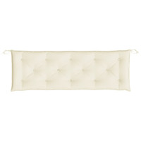 Produktbild för Bänkdyna för trädgården gräddvit 150x(50+50)x7 cm oxfordtyg