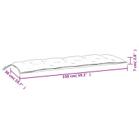 Produktbild för Bänkdyna för trädgården gräddvit 150x(50+50)x7 cm oxfordtyg
