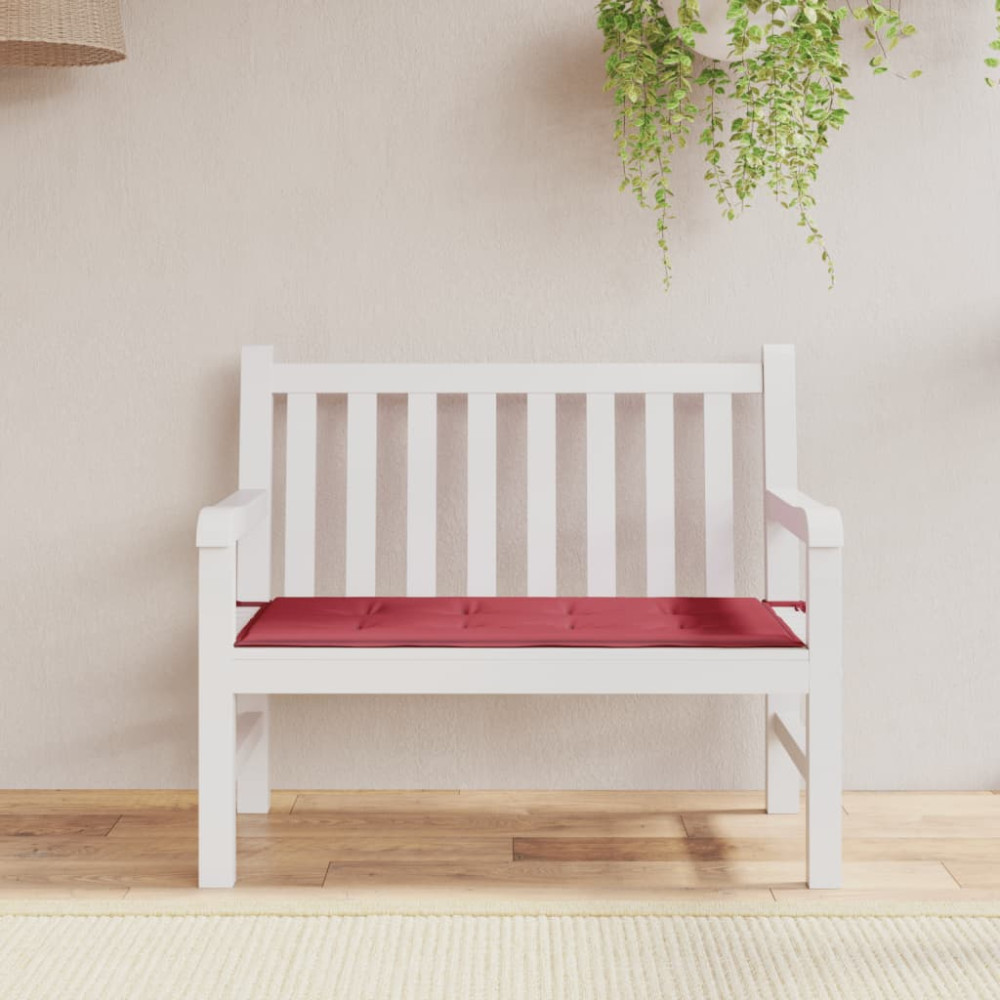 Produktbild för Bänkdyna för trädgården vinröd 120x50x3 cm oxfordtyg