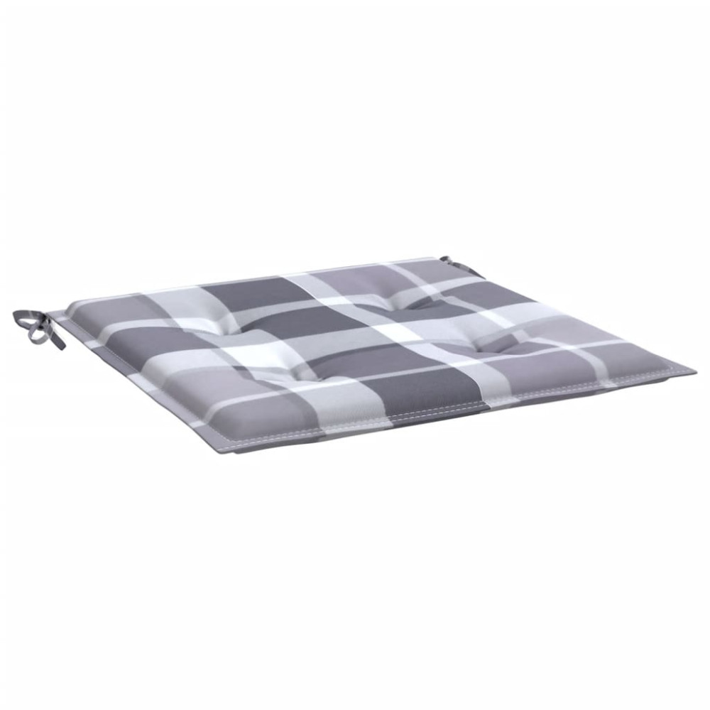 Produktbild för Stolsdynor 6 st grårutig 50x50x4 cm oxfordtyg