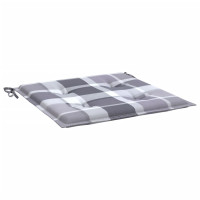 Produktbild för Stolsdynor 6 st grårutig 50x50x4 cm oxfordtyg